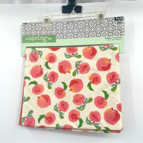 NWT Hobby Lobby “The Spring Shop” Peach Print Table Runner – 14"x72" - Picture 1 of 5